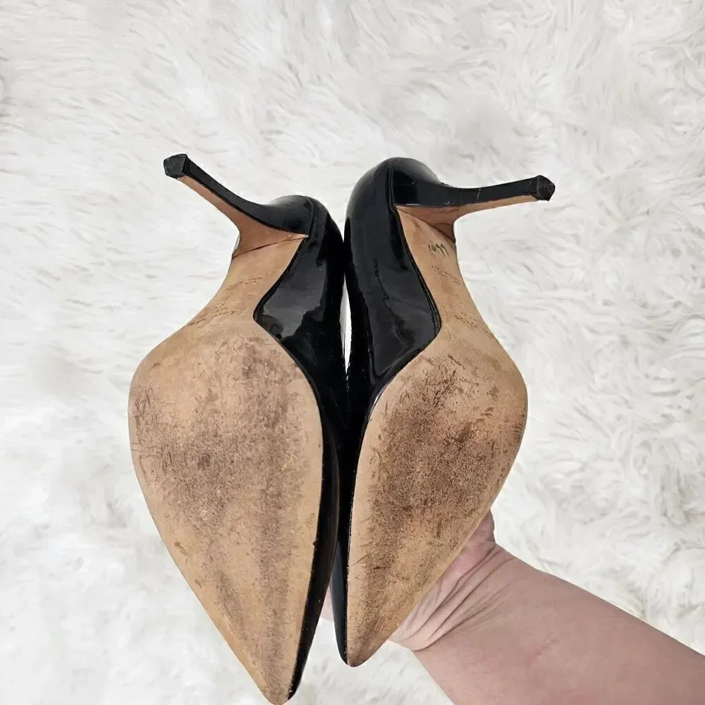 Kate Spade New York Patent Leather Pointed Toe Pina Pumps Black Women's Size 10B